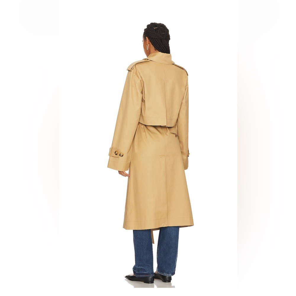 NWT GRLFRND The Convertible Trench Coat in British Tan in S/M - Picture 6 of 6